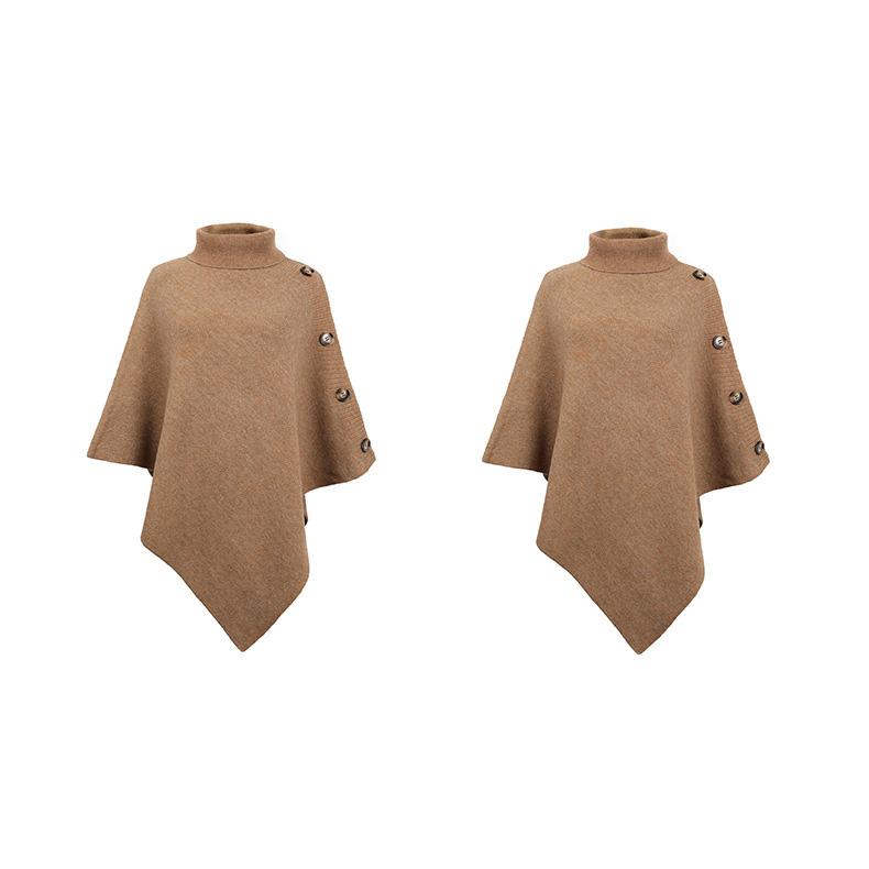 Autumn and Winter Women Solid Loose Bat Sleeve Cross Border Cloak Cardigan Knitwear O-Neck Sweater