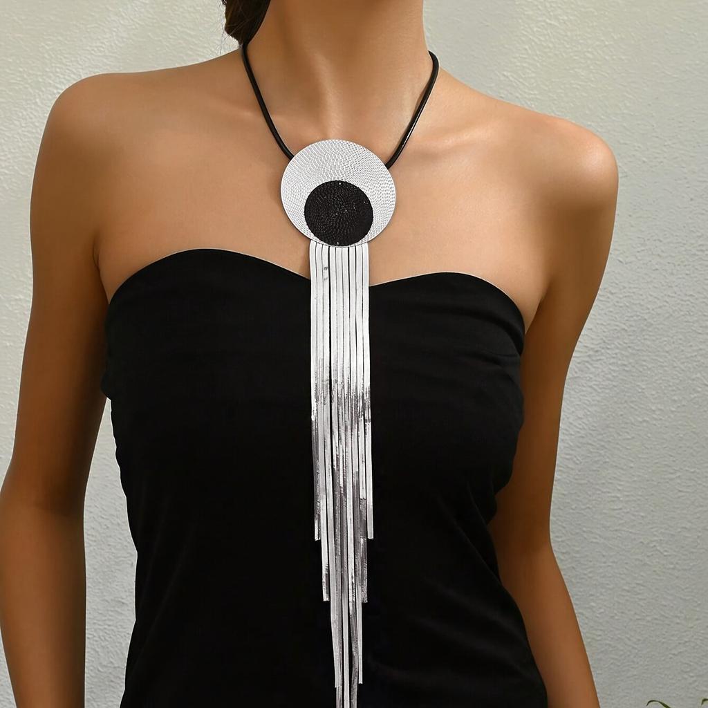 Модное круглое длинное ожерелье с кисточками для женщин