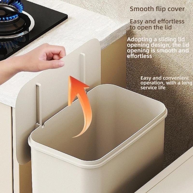 Белый лаконичный дизайн Долговечный пластиковый контейнер для отходов с ножками-колесиками Идеальная бытовая чистота Различные внутренние пространства