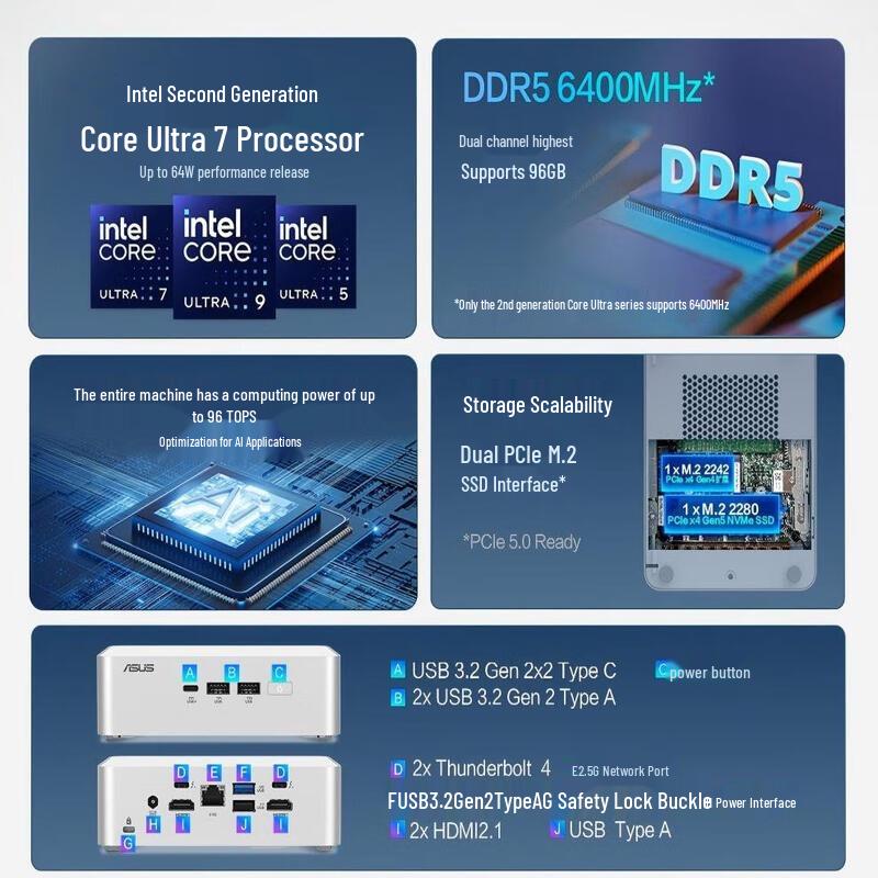 Asus Высокопроизводительный мини-ПК NUC15Pro+ (Китайская версия)