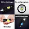 1-10PCS LED Strong Light Telescopic Zoom Flashlight COB Portable Side Light USB Rechargeable Outdoor Household Mini Flashlight