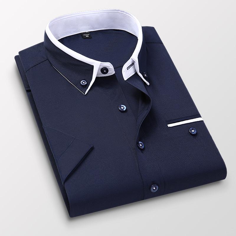 Британский стиль Мужские весенние рубашки с длинным рукавом Slim Fit Деловые повседневные рубашки Мужские социальные повседневные рубашки на пуговицах