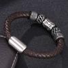 Коричневый подлинный плетеный кожаный браслет для женщин и мужчин из нержавеющей стали с подвесками в виде гордости, браслет в подарок