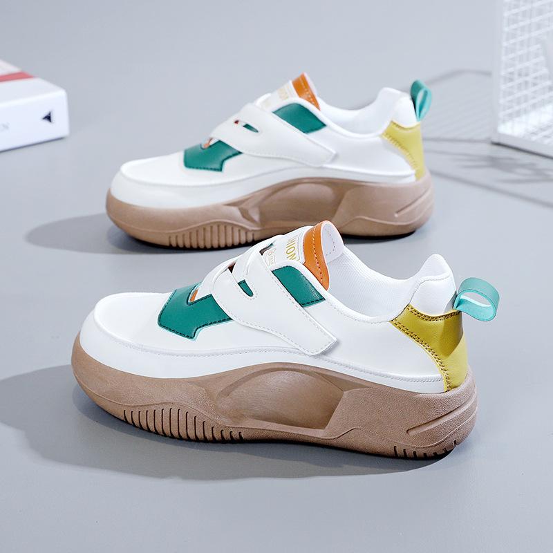 Маленькие белые туфли женские, весна 2023, новые студенческие универсальные туфли на толстой подошве, повседневная обувь на плоской подошве, женская