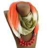 Summer Sunscreen Scarf Gradient Silk Scarf Scarf Resin Necklace Pendant Women's Jewelry Scarf