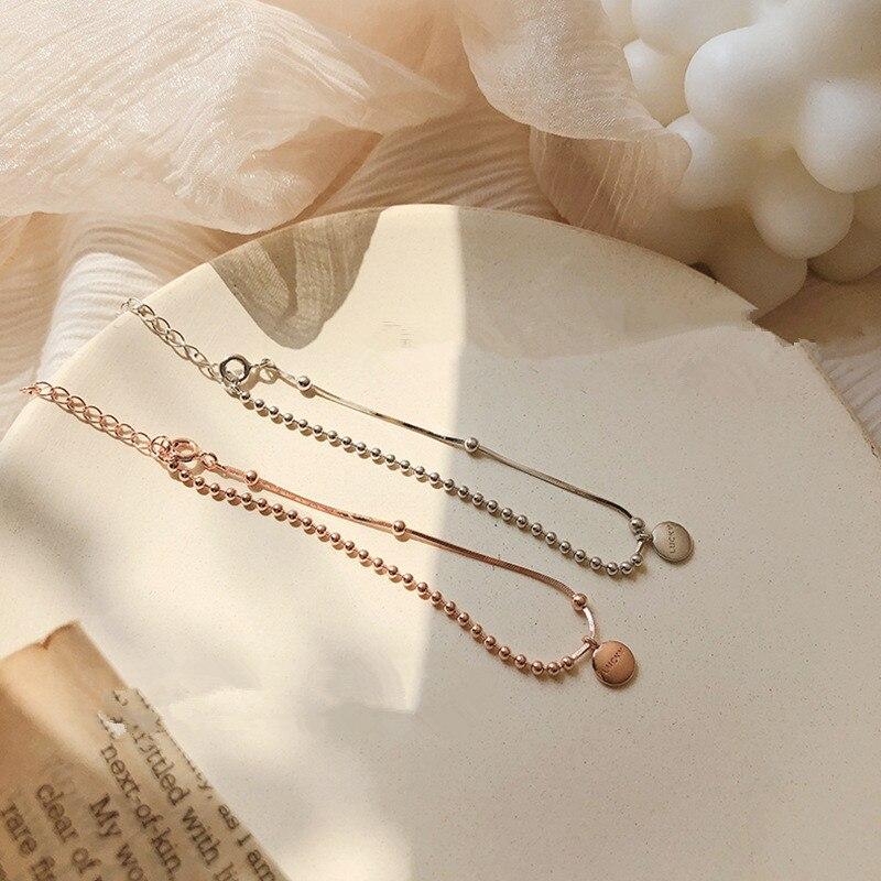 Регулируемый браслет с круглыми бусинами из стерлингового серебра 925 пробы, элегантные женские модные украшения, предотвращающие аллергию