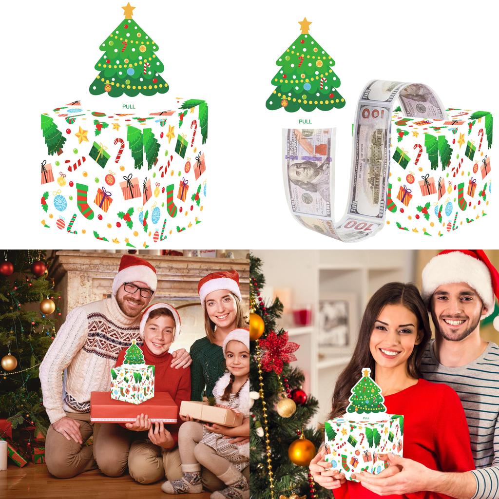 Theme Christmas Money Box With Tree Design For Festive Celebration Exchange Gift