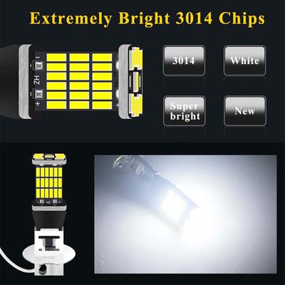 2 шт. светодиодные противотуманные фары H1 LED H3 LED 4014 чипы 45SMD лампы линзы лампы 12 В автомобильные лампы супер яркие фары для вождения DRL авто лампы