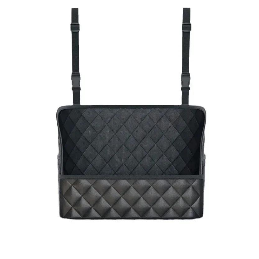 Car Middle Seat Storage Net Large Capacity Leather Bag Seat Back Storage Bag Car Chair Back Supplies Storage Goods Hanging Bag