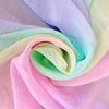 Rainbow Chiffon Fabric with Flowing Water Colorful Fabric for Crafts [moonfarm] Pattern, 1.45m Wide, Thin, Stylish, Beautiful, (3m)