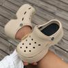 Thick-soled Hole Shoes Women's Summer Outer Wear Increases 2024 New Thick-soled Beach Non-slip Muffin Bag Head Cool Slippers