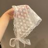 Elegant Lace Floral Hair Scarf Women Triangle Headscarf Lace Up Neck Scarf Lace Flower Sunscreen Travel Photo Pastoral Headbands