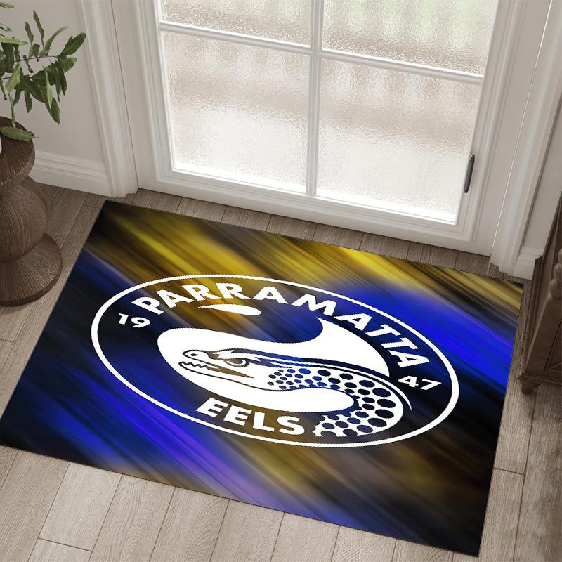Parramatta Eels Design Crystal Velvet Carpet Cozy Non?Slip Printed Rug For Bedroom Living Room Entrance