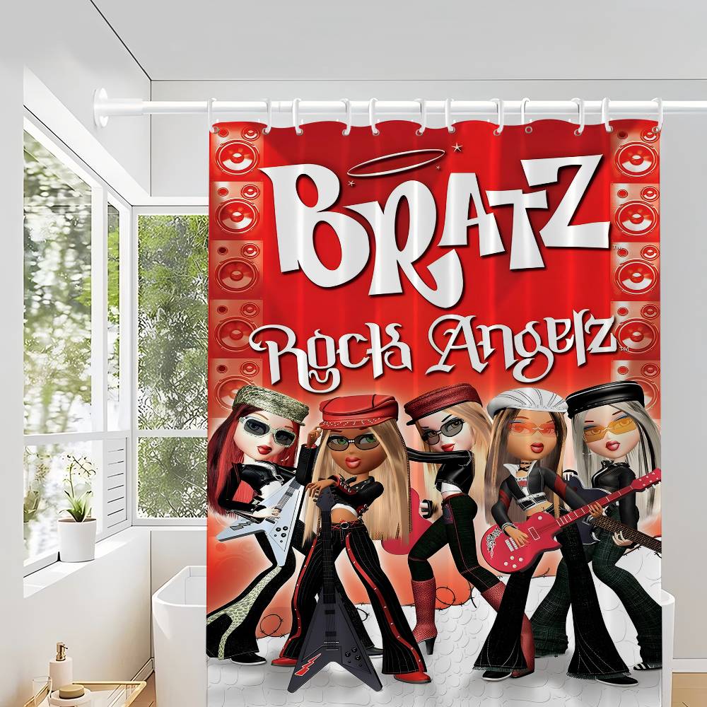 Кукла Братц Классическая Занавеска для Душа, Декоративная Занавеска для Душа для Ванной Комнаты, Водонепроницаемая Занавеска для Душа с Крючками