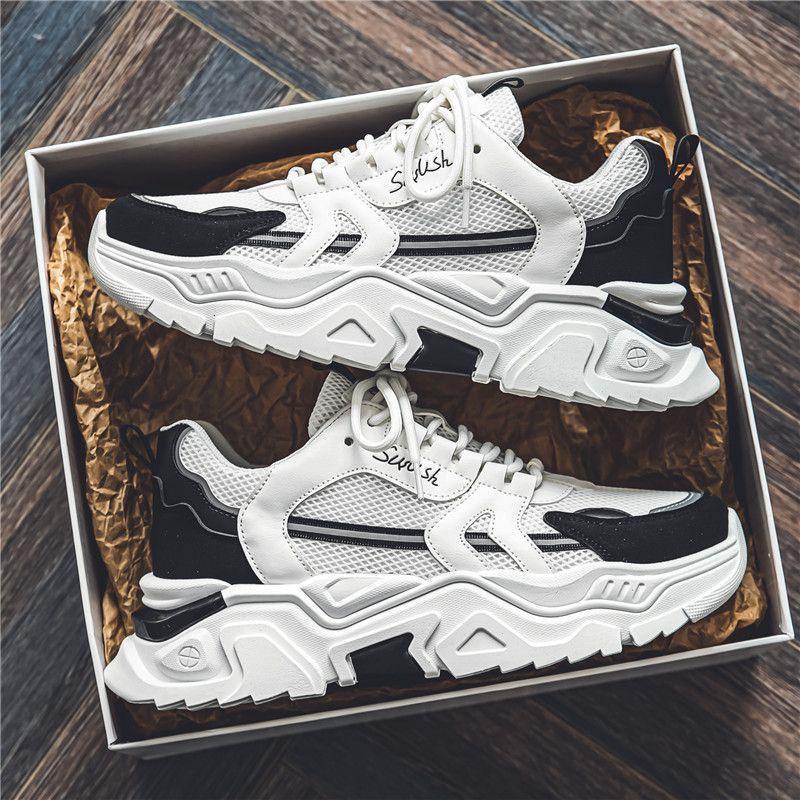 Мужские модные дышащие кроссовки из сетки - Универсальная повседневная обувь для папы, увеличивающая рост