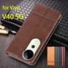Роскошный кожаный чехол-накладка с магнитной адсорбцией для Vivo V40 5G / Vivo V40 Pro 5G, чехол-книжка, защитный чехол, Capa Fundas Coque