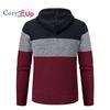 Cozy Up Autumn  Hooded Warm Sweater for Men with Thick and Velvet Men Knitted Sweatercoats Patchwork Jacket Male