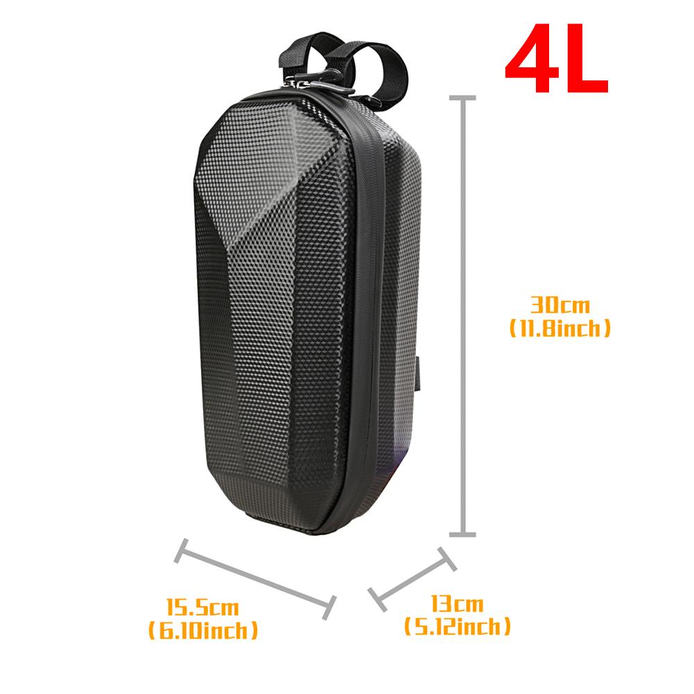 4-2L Portable Electric Scooter Handle Bar Bag Skateboard Hard Shell Front  Pouch Biking Waterproof EVA Hard Case Cycling Parts