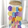 Creative Seashell Wind Chime Mirror – Simple Pastoral Style for Living Room, Study, or Balcony Decor.