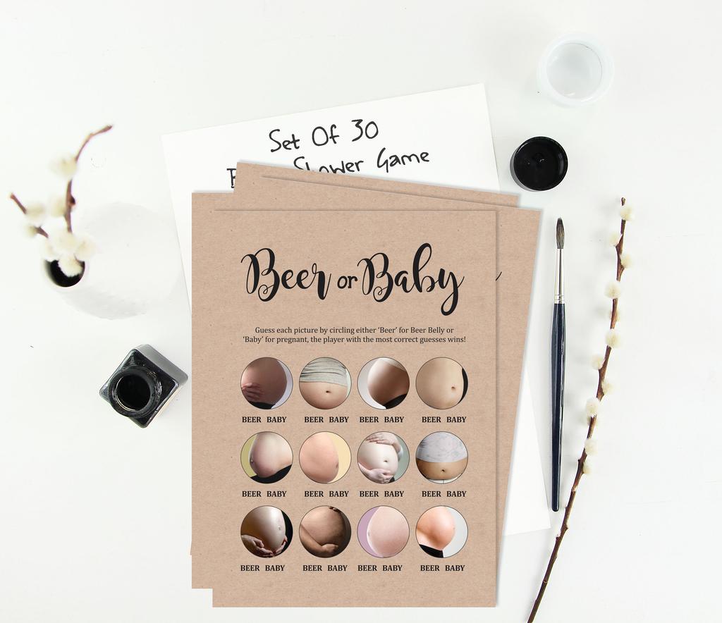 Inkdotpot Пиво или детские деревенские игры Товары для вечеринок Карточки с заданиями Идеи игр для детского душа Гендерно-нейтральные игры Это мальчик или