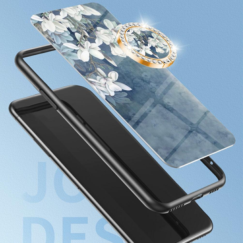 For Xiaomi Poco F7 Ultra 5G/Redmi K80 Pro 5G Case Floral Pattern TPU+Tempered Glass Protective Phone Cover