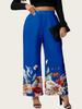Женские брюки с высокой талией и широкими штанинами с принтом, больших размеров, 2025 г. - Трансграничная европейская и американская мода
