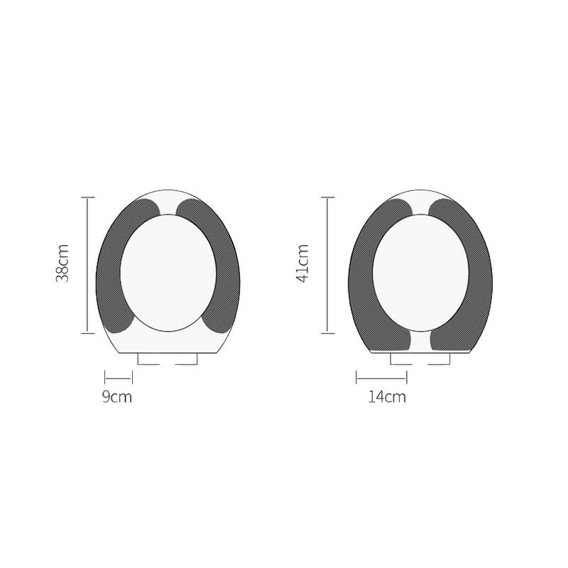1 Pair Bathroom Warmer Universal Toilet Cover Self-adhesive Toilet Seat Cover Pad