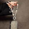 Personalized Creative Bow Beaded Mobile Phone Chain Universal Mobile Phone Anti Loss Lanyard Phone Short Wrist Strap