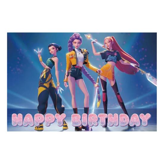 Фоновая ткань Демон Фильм Охотники С Днем Рождения Баннер Задник Подвесная ткань Украшение Детские товары для вечеринки