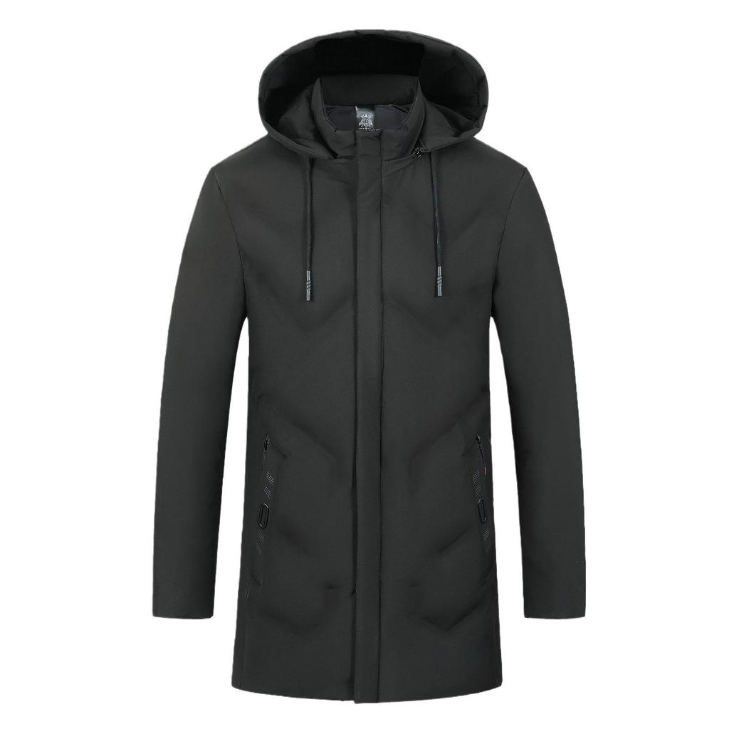 Men's Mid-Length Winter Down Cotton Jacket - Thick, Warm, Casual Coat