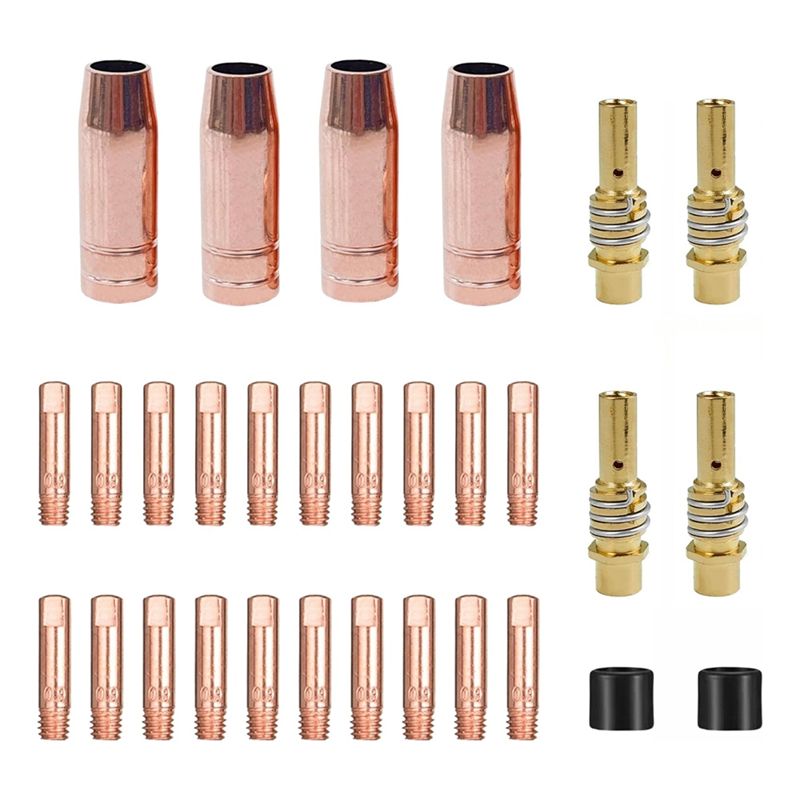 ABJI-Mig 30-Pack MB15 15AK Welding Accessory Kit, Welding Contact Tips 0.035Inch,Gas Nozzle/Contact Tip Holder