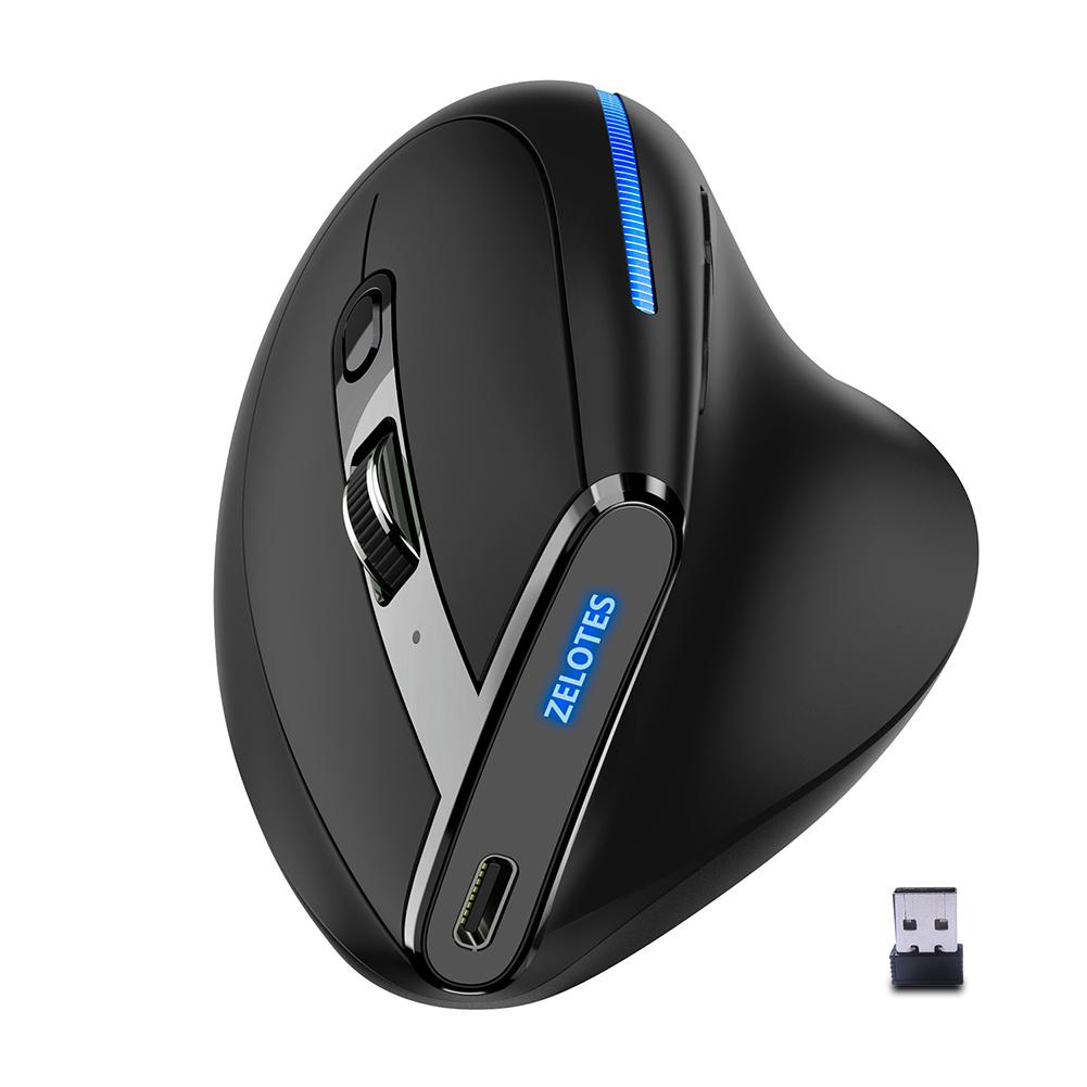 F-36 2.4G Bluetooth-compatible Mice Professional 8 Buttons Ergonomic Vertical Mouse for Computer Laptop