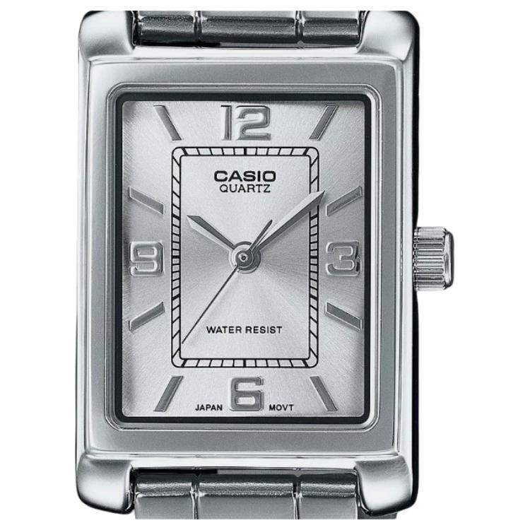 Casio Модный тренд Часы с кварцевым механизмом и стальным ремешком Женские часы Серебристые LTP-1234DD-7A