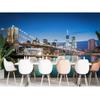 Modern City Wall Murals Suspension Bridge Night Scene Wallpaper Bedroom Living Room Decorative Mural