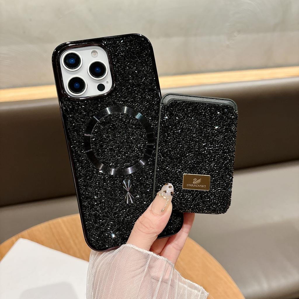 Магнитная присоска для сверления Подходит для чехла для мобильного телефона Apple 16 ProMax IPhone 15 Карман для карт Samsung S25ultra Гальваническое покрытие