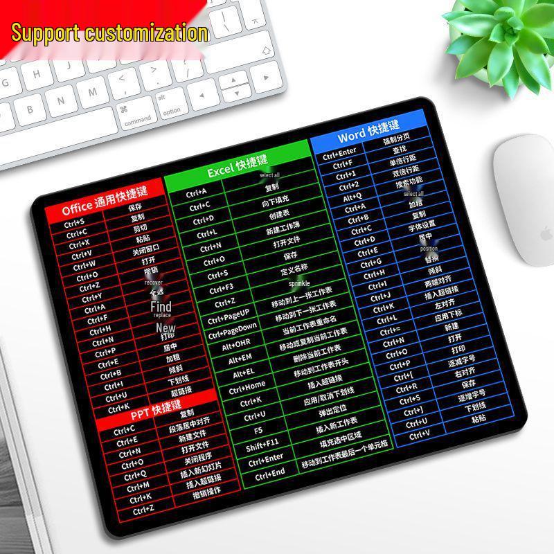 Очень большой коврик для мыши с коллекцией горячих клавиш и подставкой для запястья для офисного стола