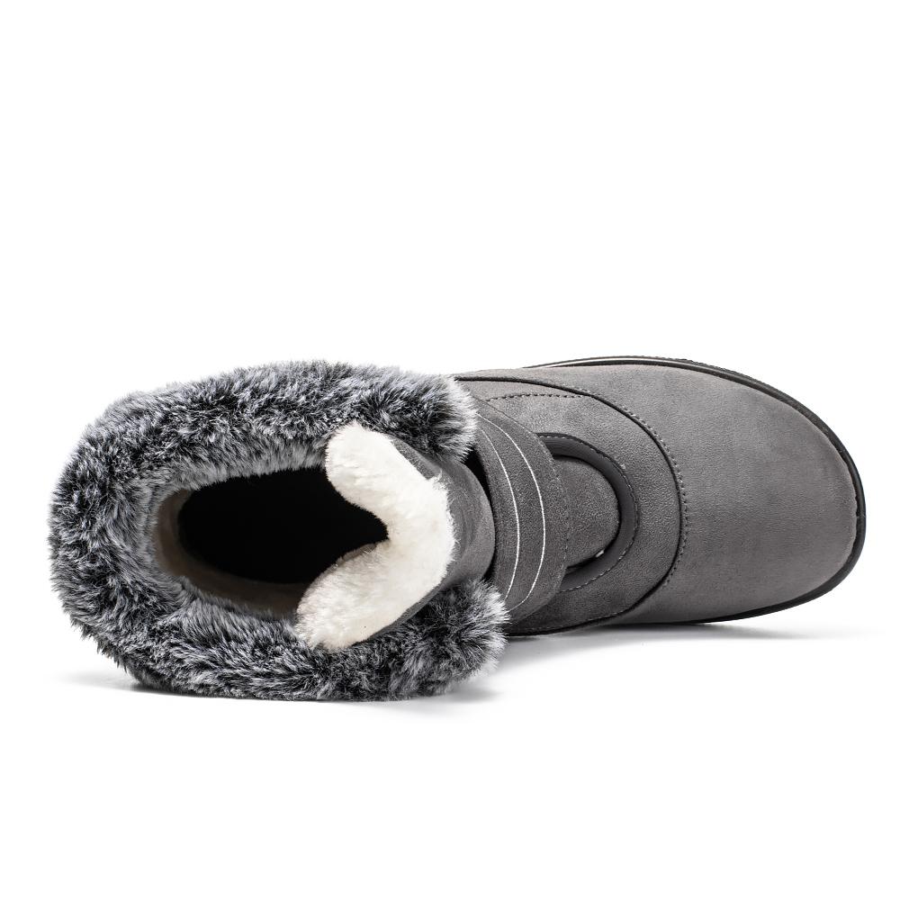 Женская зимняя теплая обувь, нескользящие ботинки на платформе для снега для женщин, замшевые ботильоны, женские ботинки больших размеров, теплые, толстые, плюшевые, хлопковые