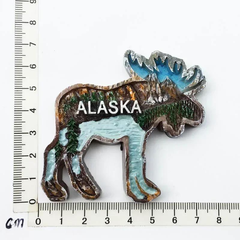 США Аляска Медведь Kawaii Магниты на холодильник Туристический сувенир Британский Канада Медведь Холодильник Магнитные наклейки Милый магнит Декор Подарок