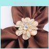 Элегантная брошь-цветок из сплава со стразами и жемчугом Модная женская булавка