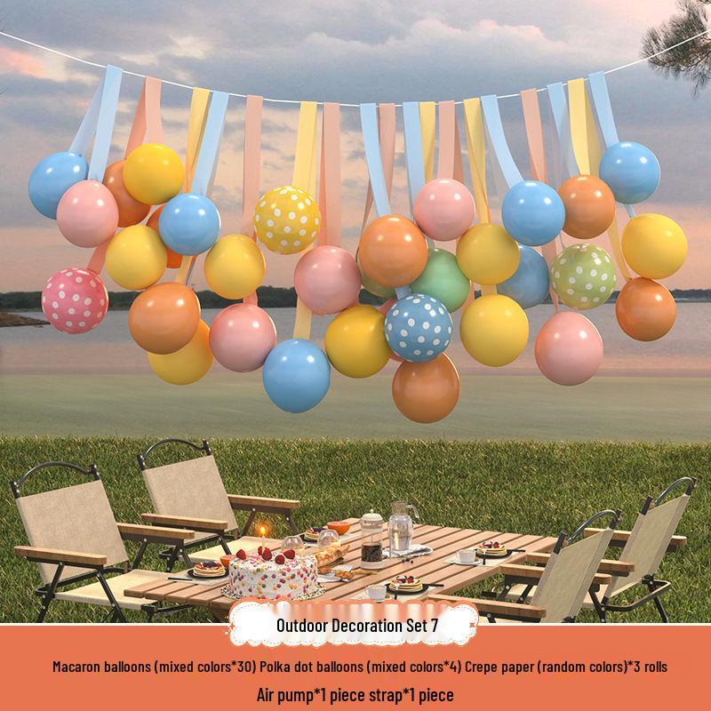 Сяохуншу Первый день рождения Кемпинг Вечеринка Шары и Баннер для Детей