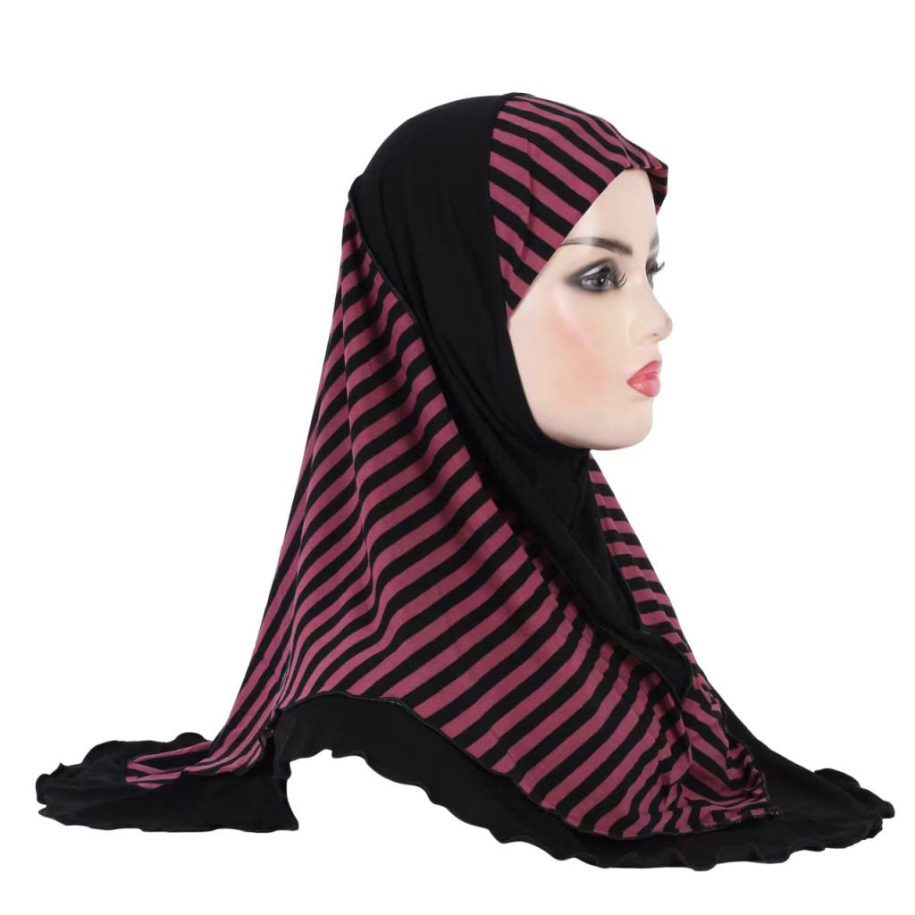 H323 Adults Medium Size 70*60cm Pray Hijab Muslim Hijabi Scarf Islamic Headscarf Hat Amira Pull On Headwrap