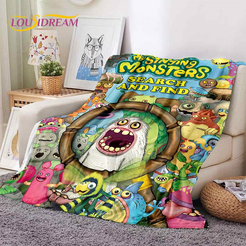 Игровые мультяшные мягкие одеяла My Singing Monsters, Теплое плед-покрывало, Удобное одеяло для пикника, кровати, дивана, дома, спальни, ребенка