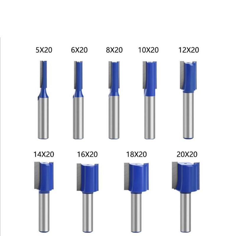 1pc 8mm Shank Straight Bit Tungsten Carbide Double Flute Router Bits Milling Cutter for Wood Woodwork Tool