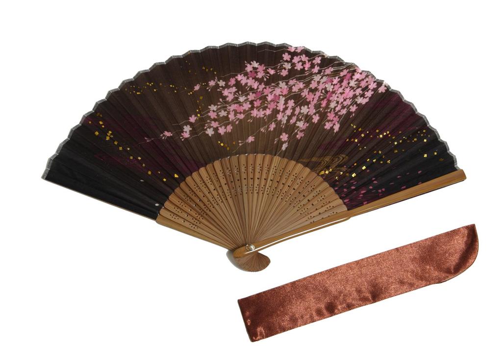 Hasegawa Silk Fan with Fan Pouch and Box Women's (Elegant)