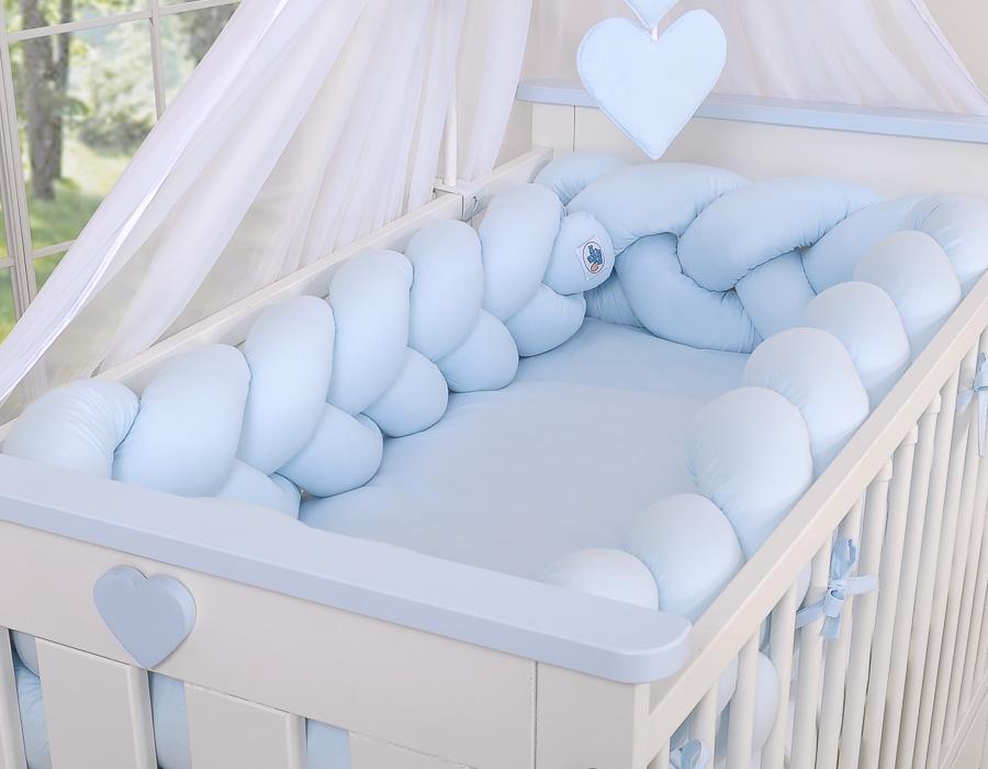 Braided cot bumper XXL - blue