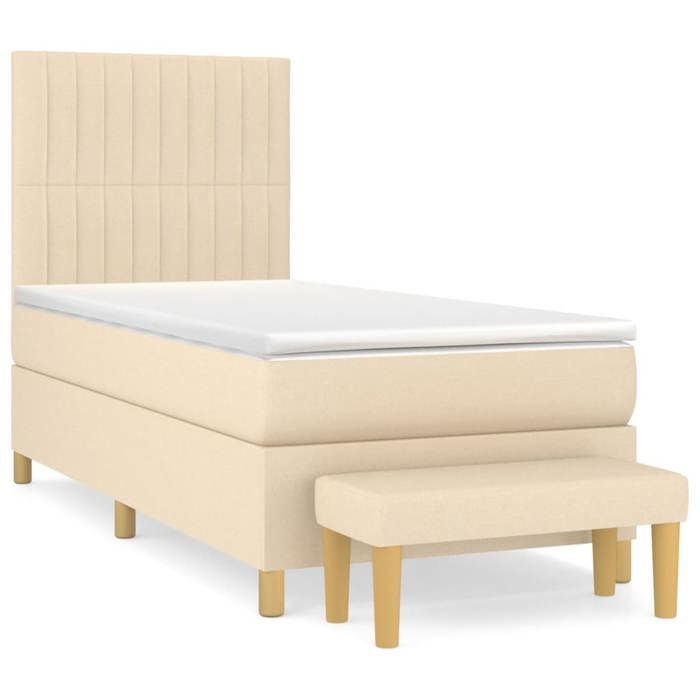 Maison Exclusive - Sommier à lattes de lit avec matelas Crème 100x200 cm Tissu