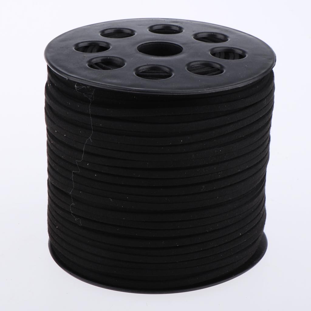 98 Yards 2.7mm Faux Suede Cord String Lace Beading Thread Black