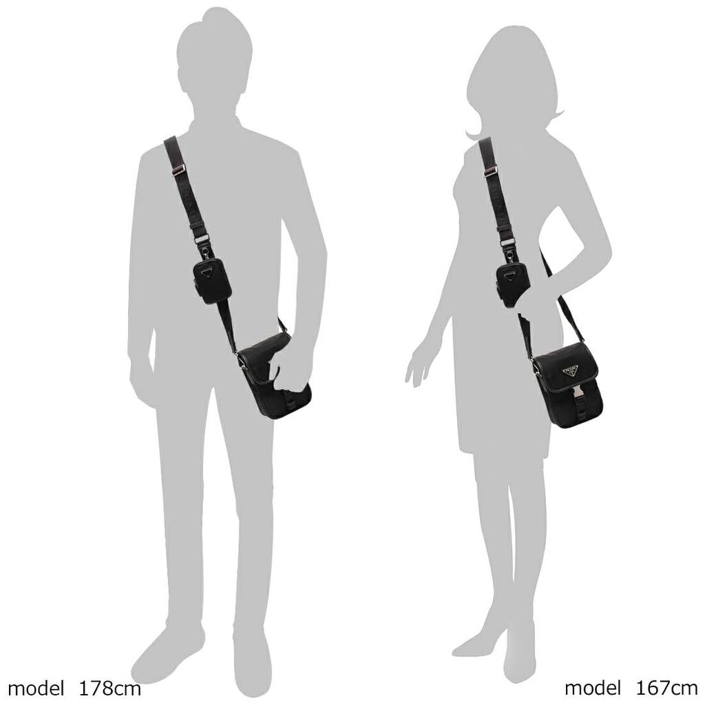 Сумка через плечо Renylon Saffiano Сумка через плечо с треугольным логотипом черная для мужчин и женщин 2VD043 2DMH F0002 XOP [Prada] [Товар]