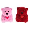 Creative Flocking Bear Love Heart Shape Jewelry Storage Ring Box Gift Holder