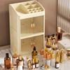 Foldable Storage Box Household Simple Organizer Boxes Double Door Skincare Product Organizer Multi-Layer Stationery Storage Rack